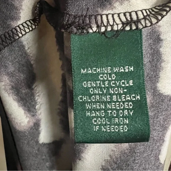 Lauren Ralph Lauren Chic Zebra Print Black and Gold V-neck Ruched Midi Dress - Picture 8 of 8